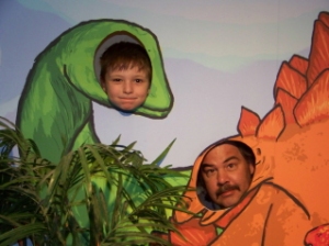 Joe and Pete as Dinosaurs
